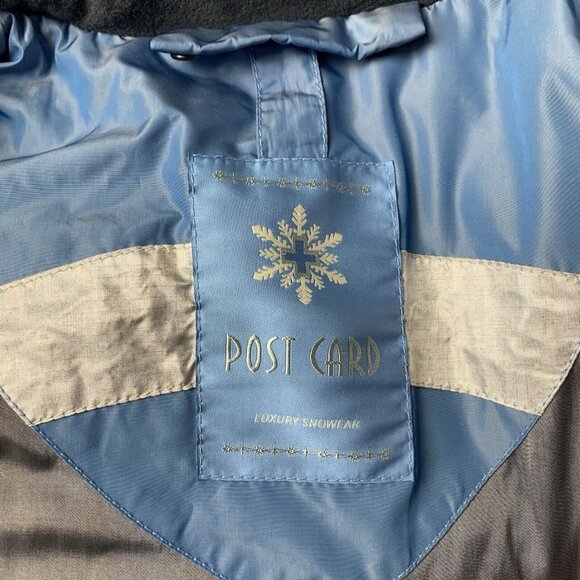 Post Card Ski Jacket Women's Size 6 Blue and silver Full Zip Puffer - Picture 13 of 16